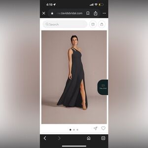 David’s Bridal bridesmaid dress - chiffon one shoulder